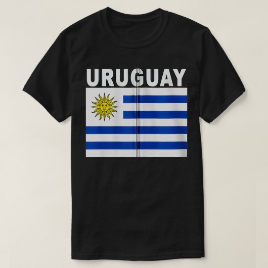 Uruguayvlag Nationale Pride Zip T-shirt (Design voorkant)