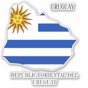 Uruguayvlaggenkaart Sticker