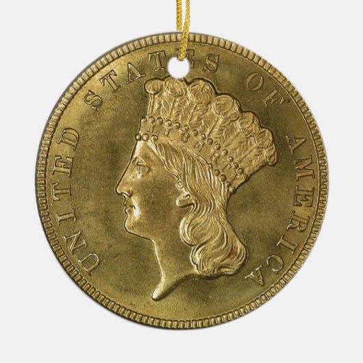 "US 1854, Ornament met drie dollar" (Voorkant)