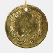 "US 1854, Ornament met drie dollar" (Achterkant)