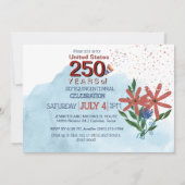 US 250 jaar Liberty Floral Semiquincentennial Kaart (Achterkant)