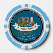 US 250 Years of Freedom Light Blue & Navy Poker Chips (Voorkant)