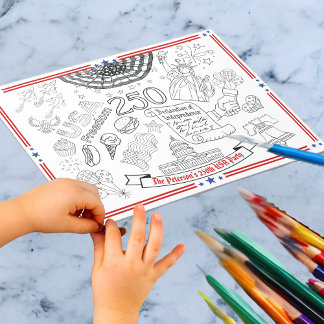 US 250th Anniversary Kids Color Me Patriot Party Notitieblok