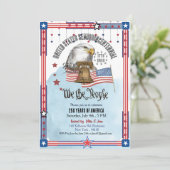 US 250th Anniversary Liberty Bell Eagle Invitation Kaart (Staand voorkant)