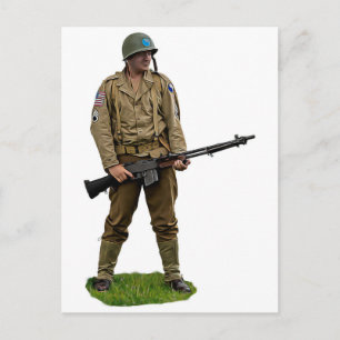 US 29e infanteriedivisie - BAR Gunner Briefkaart