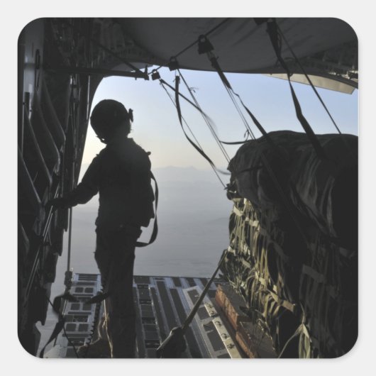 US Air Force Load kapitein Vierkante Sticker (Voorkant)