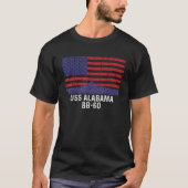 US Alabama BB 60 slagschip Amerikaanse vlag T-shirt (Voorkant)