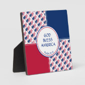 US AMERICA FLAG Patriottic Scripting GOD BLESS Fotoplaat (Voorkant)