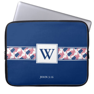 US AMERICA Monogram Christelijke bijbellaptop Laptop Sleeve