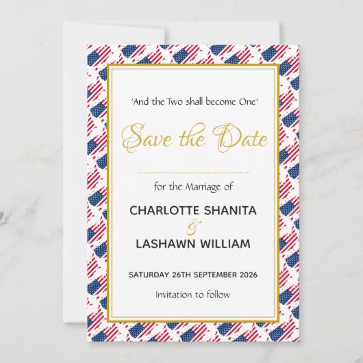 US AMERICA Wedding Christelijk Custom Celebration Save The Date (Voorkant)