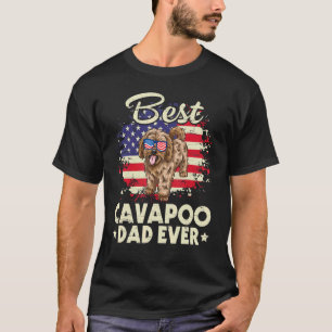 US American Best Cavapoo Dog Dad op Father Day D T-shirt