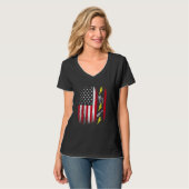 US American Flag Electricity Electrician Lineman T-shirt (Voorkant volledig)