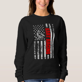 US American Flag Sports Patriotic Go Kart Racing P Trui