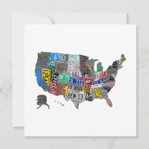 US American United States Map Flag License Bord A Kaart