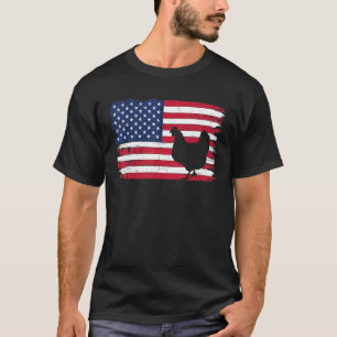 US Amerikaanse Vlag kip 4 juli boer kuiken T-shirt