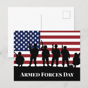 US Armed Forces Day Soldiers Amerikaanse vlag kuns Briefkaart