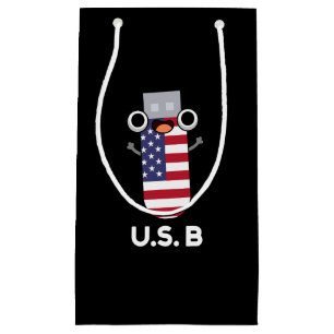 US B Funny United States Pun Dark BG Klein Cadeauzakje