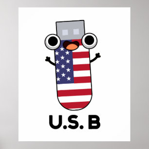 US B Funny United States Pun Poster
