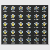 US Bee Funny USB Technical Pun Dark BG Cadeaupapier (Vlak)