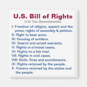 US Bill of Rights Magneet