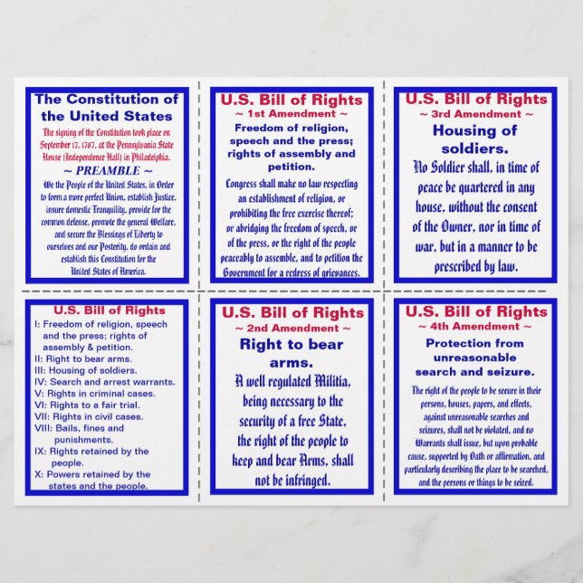US Bill of Rights Pocket Pamphlet (25ct) (Voorkant)