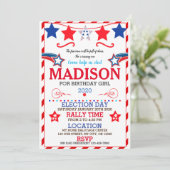 US BIRTHDAY GIRL ELECTION BIRTHDAY INVITATION (Debout devant)