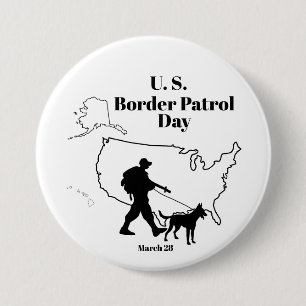 US Border Patrol Day Button met Silhouette