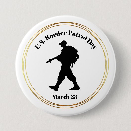 US Border Patrol Day Silhouette Button #2 (Voorkant)