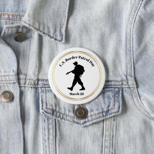 US Border Patrol Day Silhouette Button #2 (In situ)