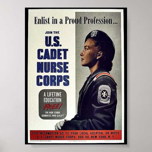 US Cadet Nurse Corps Poster (Voorkant)