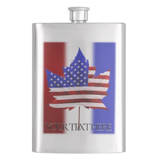 US Canada Flask Custom USA Canada Flag Drink Flask Flacon (Voorkant)