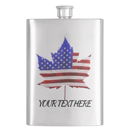 US Canada Flask Custom USA Canada Flag Drink Flask Flacon (Voorkant)