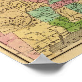 US, Canada Hand Colored Atlas Map Poster (Hoek)