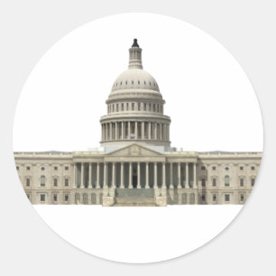 US Capital Building: Washington DC Ronde Sticker