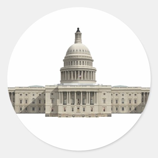 US Capital Building: Washington DC Ronde Sticker (Voorkant)