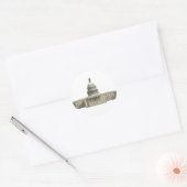 US Capital Building: Washington DC Ronde Sticker (Envelop)