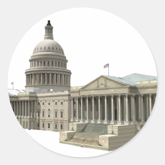 US Capital Building: Washington DC Ronde Sticker (Voorkant)