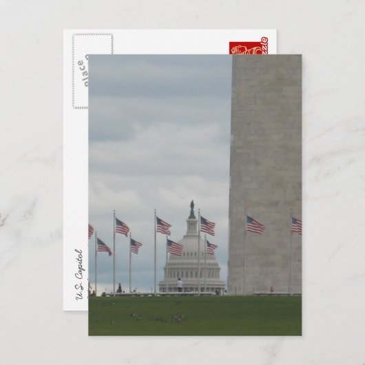 US Capitol and Washington Monument Briefkaart (Voorkant / Achterkant)
