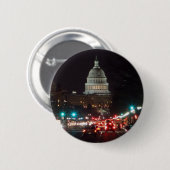 US Capitol Building 's nachts Ronde Button 5,7 Cm (Voorkant /achterkant)