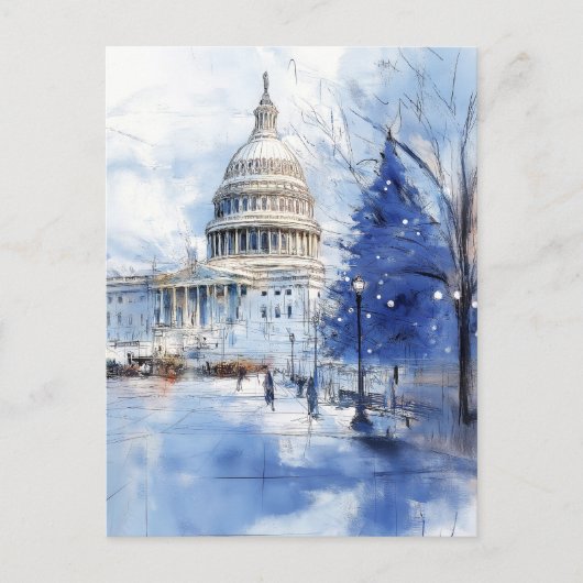 US Capitol Hill Christmas Briefkaart (Voorkant)