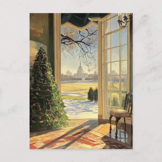 US Capitol Hill Christmas Briefkaart Vintage (Voorkant)