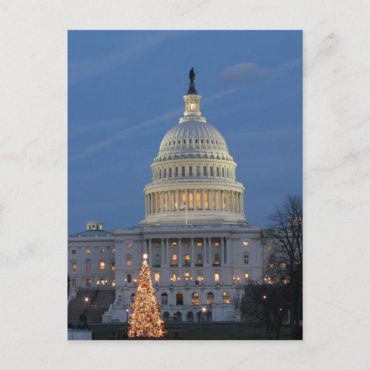 US Capitol viert kerstfoto Feestdagenkaart (Voorkant)