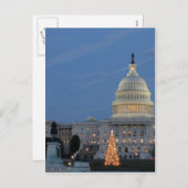 US Capitol viert kerstfoto Feestdagenkaart (Voorkant / Achterkant)
