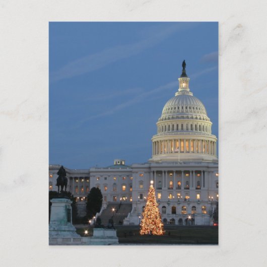 US Capitol viert kerstfoto Feestdagenkaart (Voorkant)