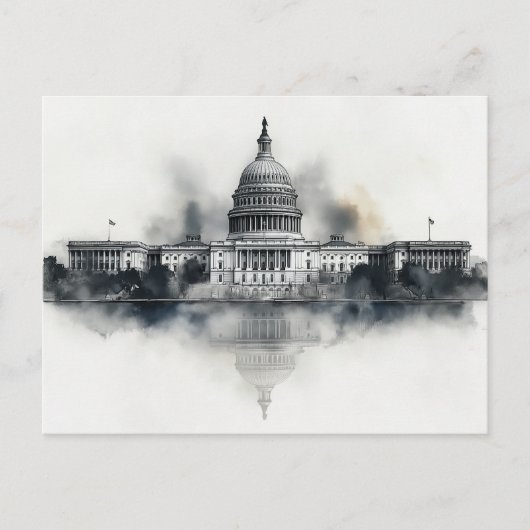 US Capitol Washington DC Briefkaart zwart-wit (Voorkant)