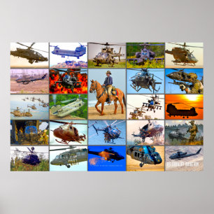 US CAVALRY AVIATION "MONTAGE" POSTER