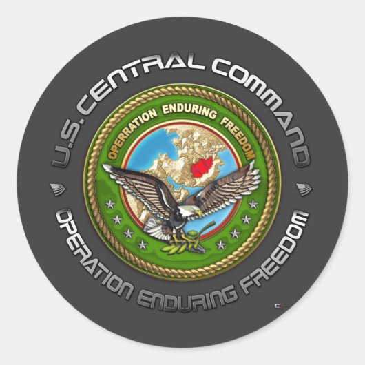 US Central Command (OEF-A) Ronde Sticker (Voorkant)