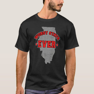US Citizen Proud America Land Map Worst State Illi T-shirt