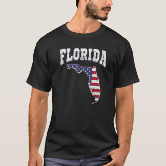 US Citizen Proud America State Flag Land Map Flori T-shirt