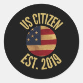 Us Citizenship 2019 Gif American Flag Usa Ronde Sticker (Voorkant)